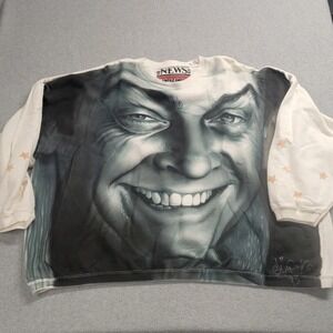 Vintage 1993 International News Jack Nicholson Joker Sweatshirt White BIGGER XL‎
